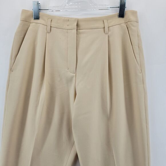 Dorothee Schumacher Pleated Pants Women Large (4) Neutral Beige Wool Blend - Picture 2 of 12